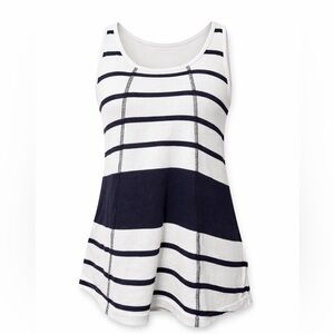 ⭐ Natural Reflections Navy & White Striped Tank Top Size Medium M ⭐